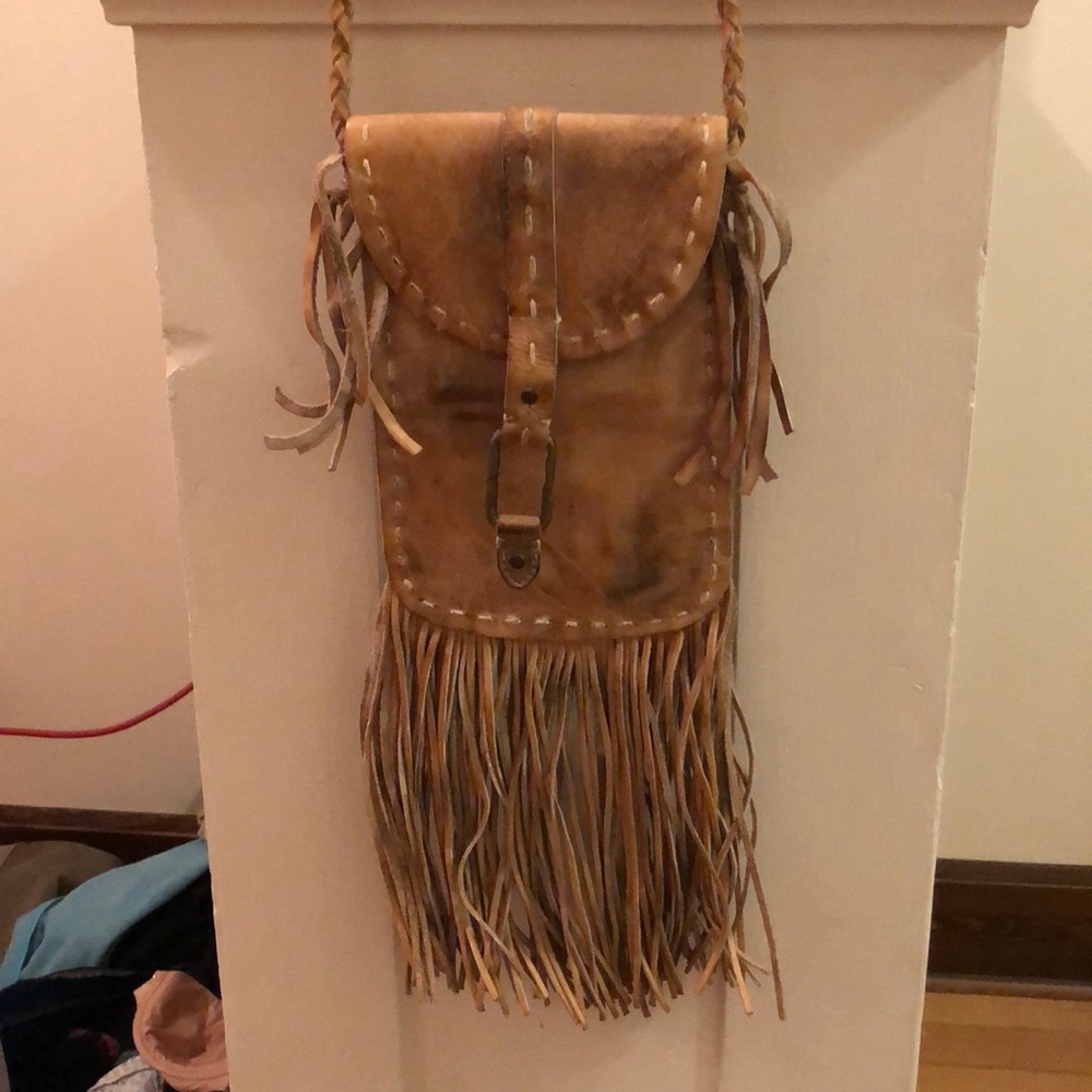 Small fringe bedstu leather purse